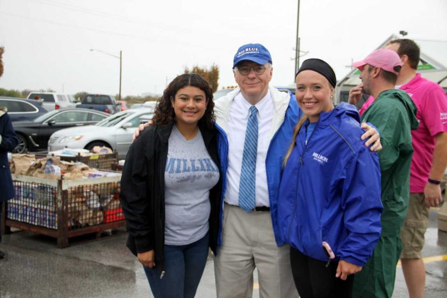 Millikin Students and Administrators participate in WSOY Food Drive 2017.