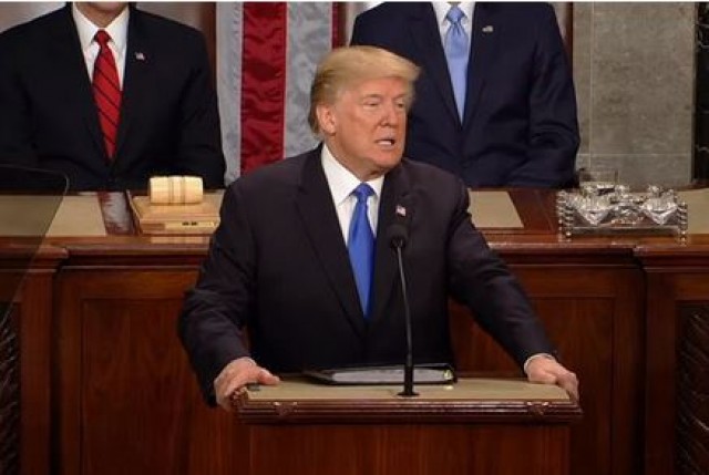 President Donald Trump during his 2018 State of the Union Address