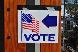 A voting sign.
