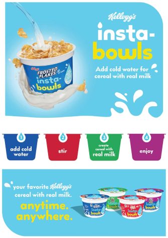 An advertisement Kelloggs has on their website for their new insta-bowls. 