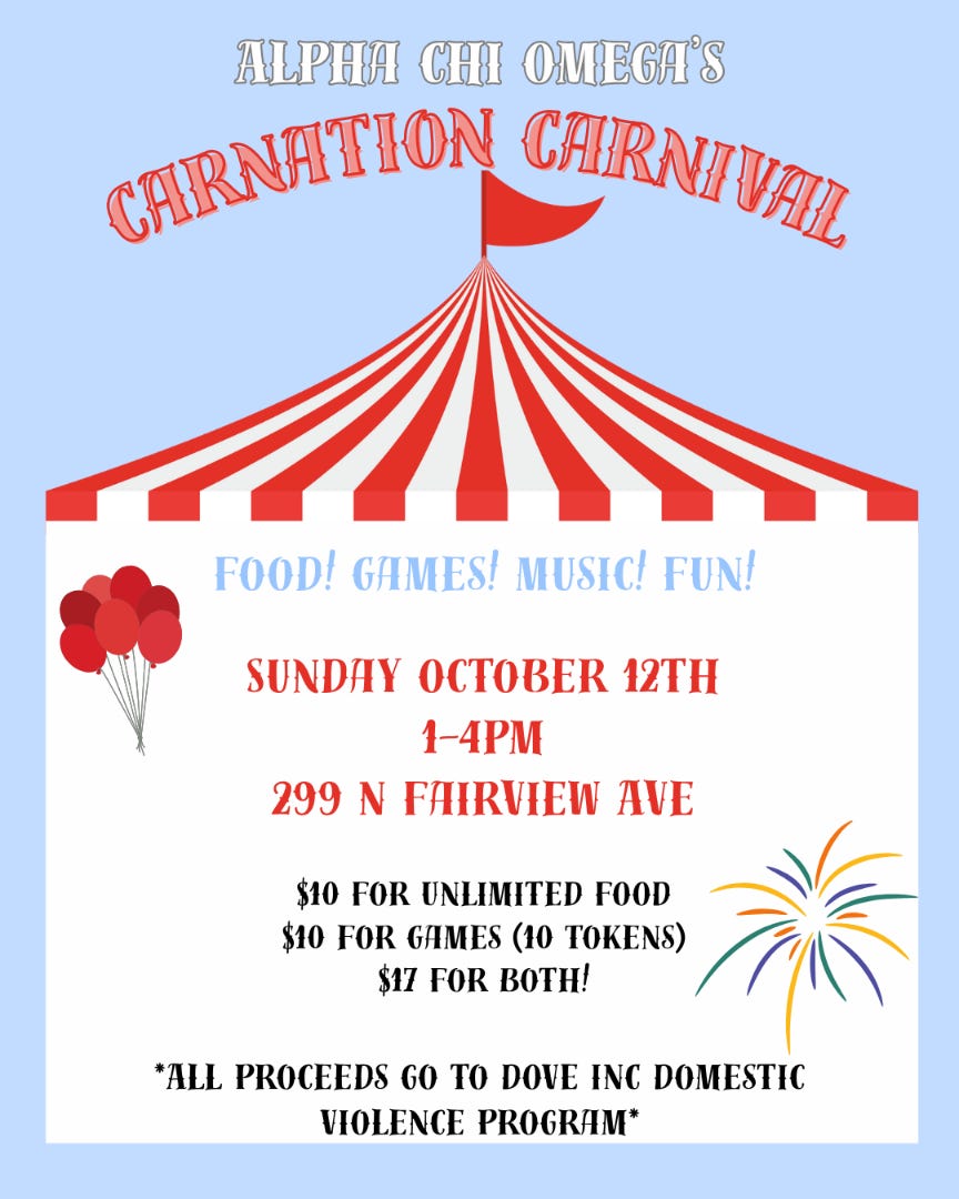 Not All Fun and Games: Alpha Chi Omega’s Carnation Carnival Brings Joy and Purpose to Millikin